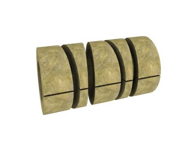 Вырезанные из цилиндров готовые изделия из базальтовой ваты Paroc Pro Bend 100 20х35